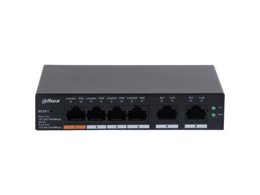 Dahua CS4006-4GT-60 - Switch - molnbaserad hantering - smart - 4 x 10/100/1000 (PoE) + 2 x 10/100/1000 (upplänk) - skrivbordsmodell, väggmonterbar -
