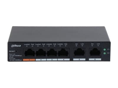 Dahua CS4006-4GT-60 - Switch - molnbaserad hantering - smart - 4 x 10/100/1000 (PoE) + 2 x 10/100/1000 (upplänk) - skrivbordsmodell, väggmonterbar -