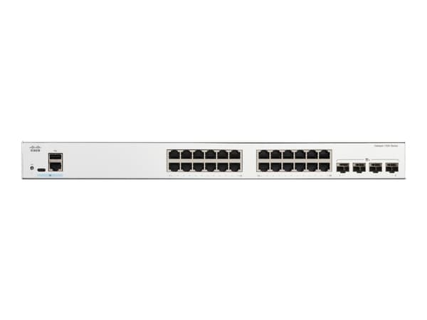 Cisco Catalyst 1200-24T-4X - Switch - L3 - smart - 24 x 10/100/1000 + 4 x 10Gb Ethernet SFP+ - rackmonterbar