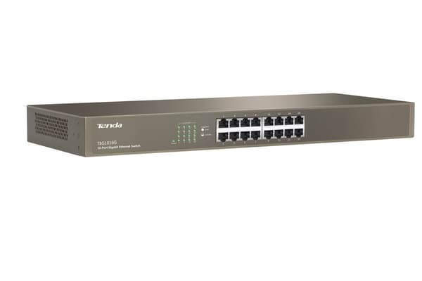 Tenda TEG1016G nätverksswitch Unmanaged Gigabit Ethernet (10/100/1000) 1U Blå