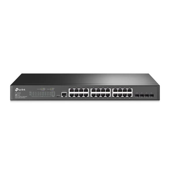 TP-Link JetStream 24-portars Gigabit L2 Managed Switch med 4 SFP-platser Svart