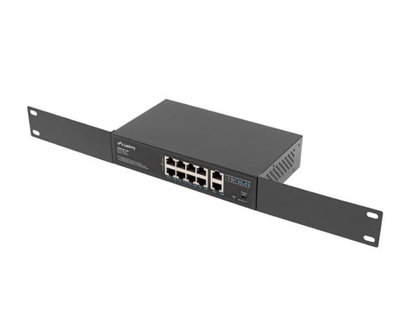 Lanberg Switch PoE+ -teline 10"/19" RSFE-8P-2GE-120