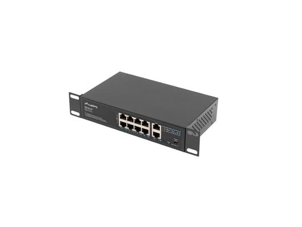 Lanberg Switch PoE+ -teline 10"/19" RSFE-8P-2GE-120