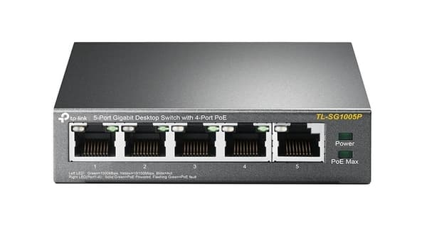 TP-Link 5-portars Gigabit Desktop PoE-switch med 4-portar Svart