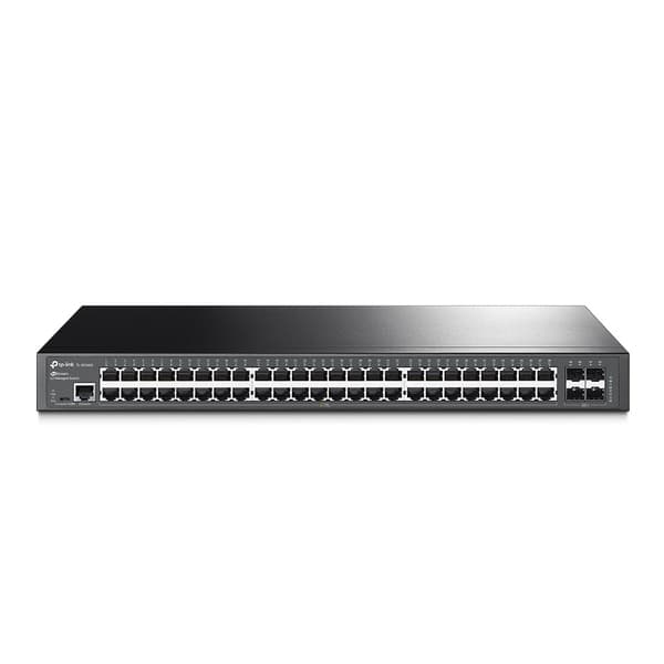 TP-Link JetStream 48-Port Gigabit L2 Managed Switch med 4 SFP-slots Sort