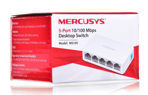 Mercusys 5-ports 10/100 Mbps Desktop Switch