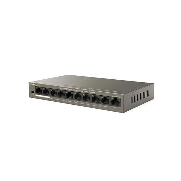 Tenda TEF1110P-8-63W nätverksswitch Unmanaged Fast Ethernet (10/100) Power over Ethernet (PoE) Svart