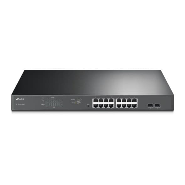 TP-Link JetStream 16-portars Gigabit Easy Smart PoE/PoE+ Switch Svart