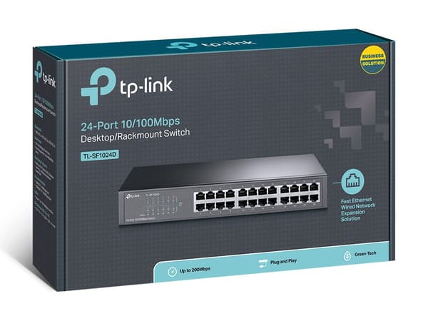 TP-Link TL-SF1024D nätverksswitch Unmanaged Fast Ethernet (10/100) Svart