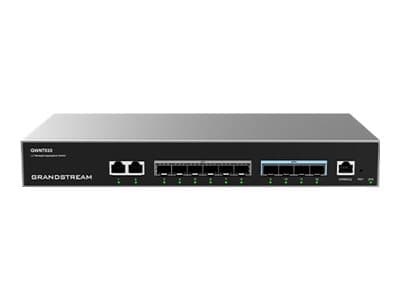 Grandstream GWN7830 - Switch - aggregation - L3 - Administrerad - 2 x 10/100/1000 + 6 x Gigabit SFP + 4 x 10 Gigabit SFP+ - skrivbordsmodell, väggmon Grå