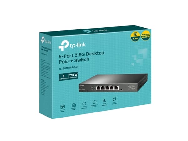 TP-Link TL-SG105PP-M2, Ohanterad, Gigabit Ethernet (10/100/1000), Strömförsörjning via Ethernet (PoE) stöd