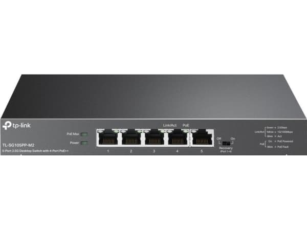 TP-Link TL-SG105PP-M2, Ohanterad, Gigabit Ethernet (10/100/1000), Strömförsörjning via Ethernet (PoE) stöd
