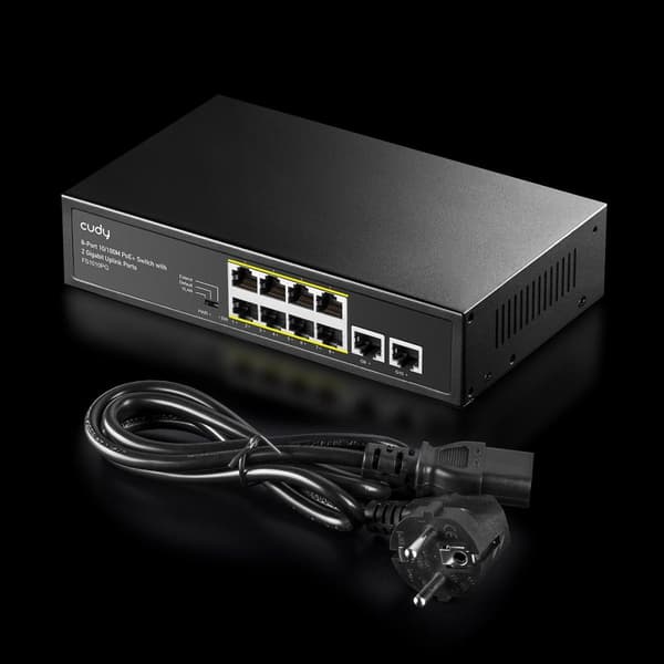 Cudy FS1010PG network switch Fast Ethernet (10/100) Power over Ethernet (PoE) Black