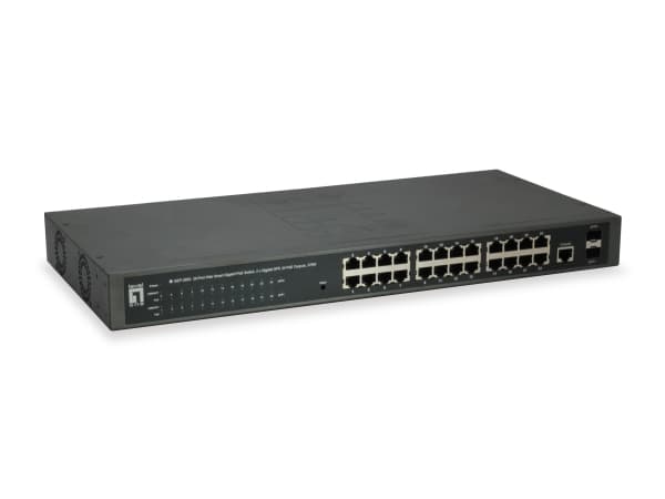 LevelOne GEP-2652, hanterad, L2, Gigabit Ethernet (10/100/1000), Strömförsörjning via Ethernet (PoE) stöd, Rackmontering