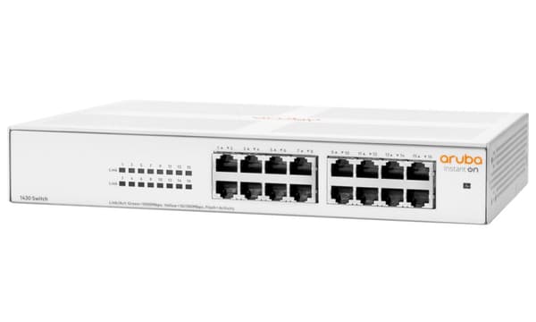 HPE Aruba Networking Aruba Instant On 1430 16G Unmanaged L2 Gigabit Ethernet (10/100/1000) 1U White Hvit