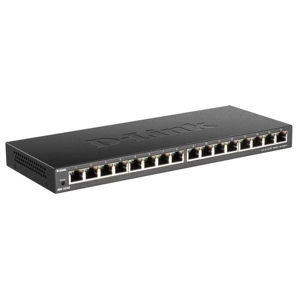 D-link 16 Port 10/100/1000mbps Unmanaged Sort Svart