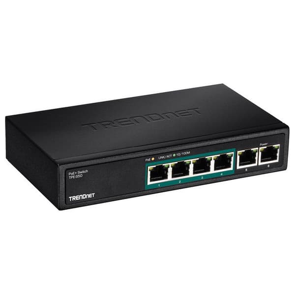 Trendnet 5 Port Power Over Ethernet 40w Switch Sort