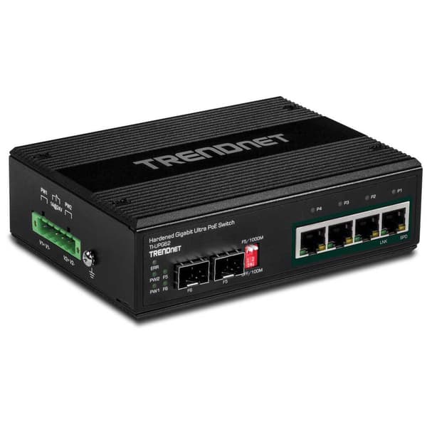 Trendnet 6-port Hardened Industrial Musta musta