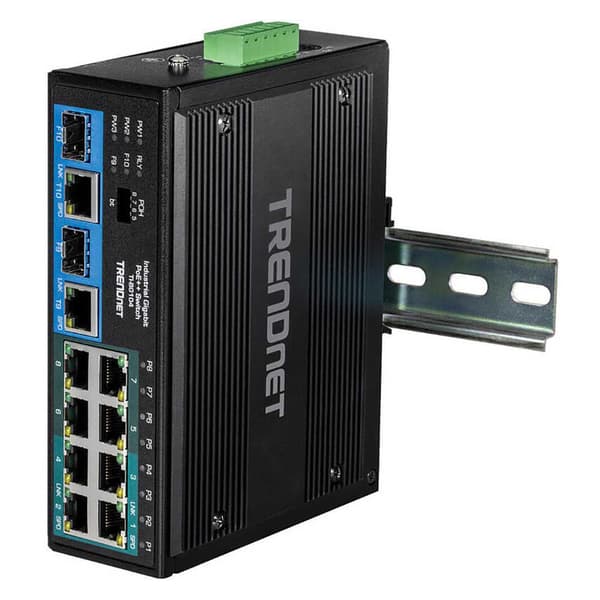 Trendnet Port Industriel Switch Gigabit 10 Sort