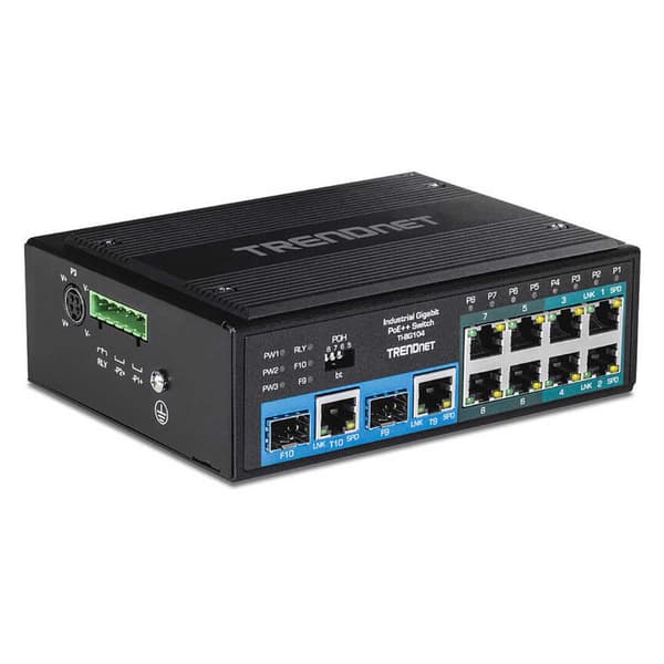 Trendnet Port Industriel Switch Gigabit 10 Sort Sort