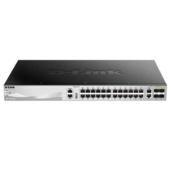 D-link 24-port 10/100/1000 Base-t Layer 3 Svart
