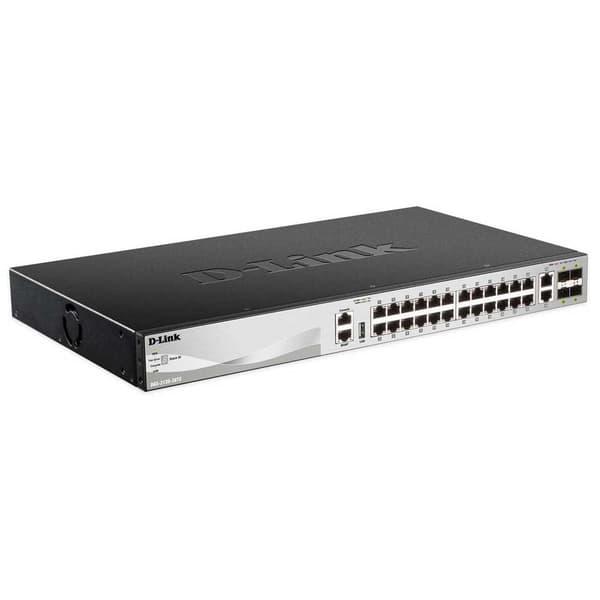 D-link 24-port 10/100/1000 Base-t Layer 3 Svart