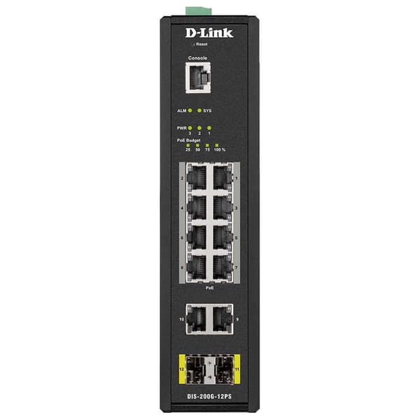 D-link Kontakt Dis-200g-12ps 10 Havne Sort