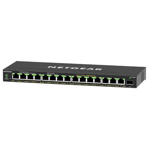 Netgear Kontakt Gs316epp 16 Havne Sort Sort