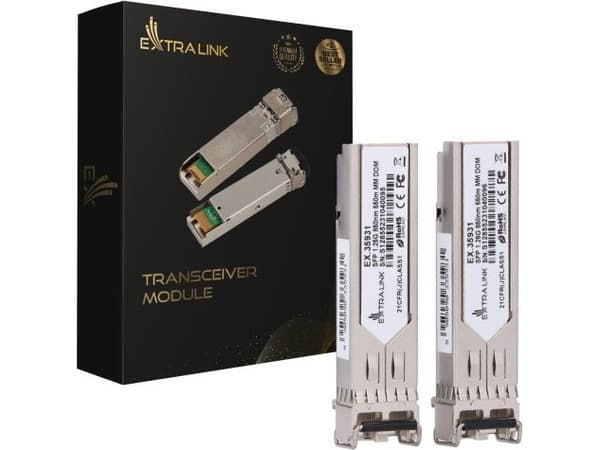 Extralink SFP 1.25G 2-pack | Moduł SFP | 1,25Gbps, LC/UPC, 850nm, 550m, multi mode, DOM, Dedicated to HP/Aruba