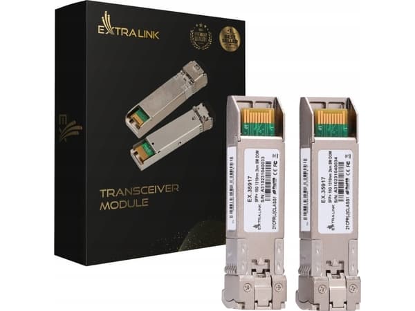 Extralink SFP+ 10G 2-pack | SFP+-modul | 10 Gbps, LC/UPC, 1310 nm, 2 km, single mode, DOM
