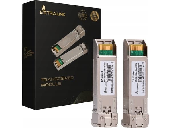 Extralink SFP+ 10G 2-pack | SFP+-modul | 10 Gbps, LC/UPC, 1310 nm, 40 km, single mode, DOM