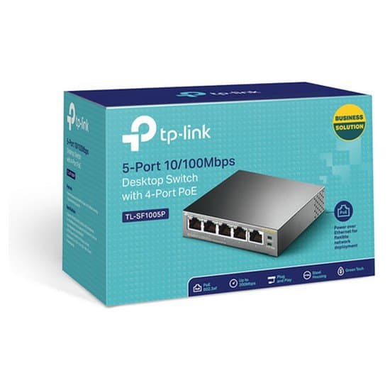 Tp-link Tl-sf1005p Switch 5 Port To 10/100 Mbps Poe Svart
