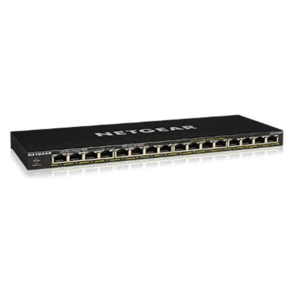 Netgear 16-port Gb Poe Plus Unmanaged Switch Svart Svart