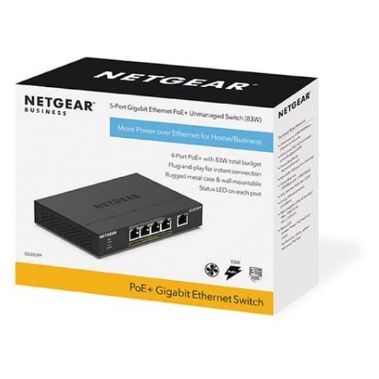 Netgear Gs305pp-100pe 5 Port Hub Switch Sort