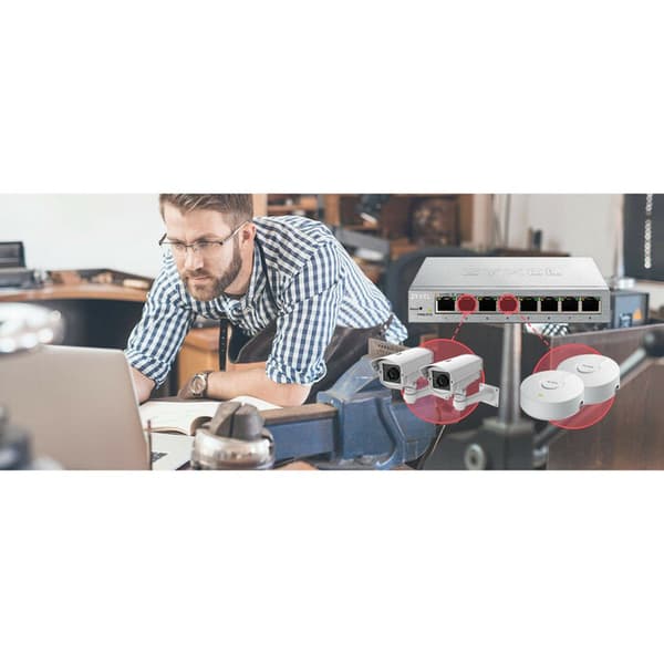 Zyxel Gs1200-8 8 Port Hub Switch Søvfarvet