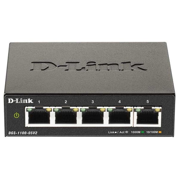 D-link 5 Port Gigabit Easy Smart Switch Svart Svart