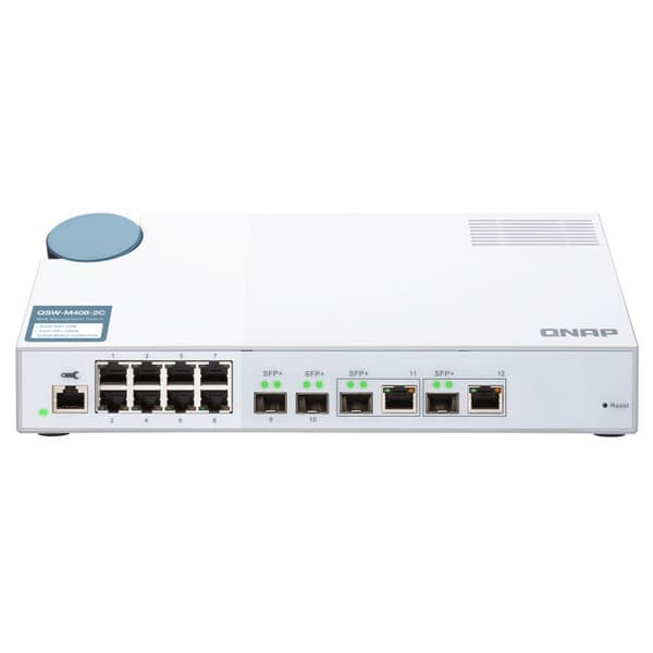 Qnap Qsw-m408-2c 8 Port 1gbps 2 Port 1 Valkoinen