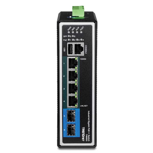 Trendnet Port Industriel Switch Gigabit L2+ 6 Transparent