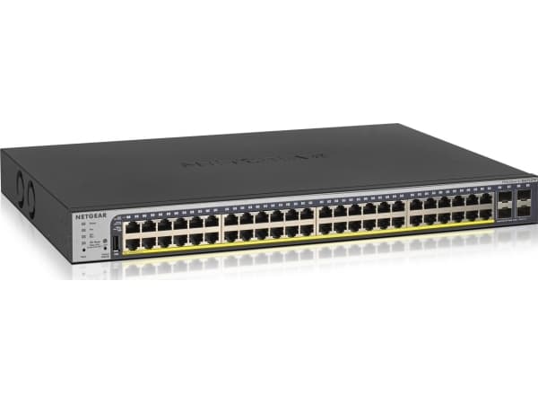 NETGEAR Smart GS752TP - Switch - L3 Lite - smart - 8 x 10/100/1000 (PoE+) + 40 x 10/100/1000 (PoE) + 4 x SFP - skrivbordsmodell, rackmonterbar - PoE+