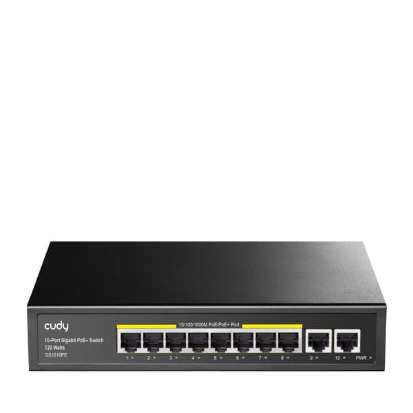 Cudy GS1010PE nätverksswitch Gigabit Ethernet (10/100/1000) Power over Ethernet (PoE) Svart Svart