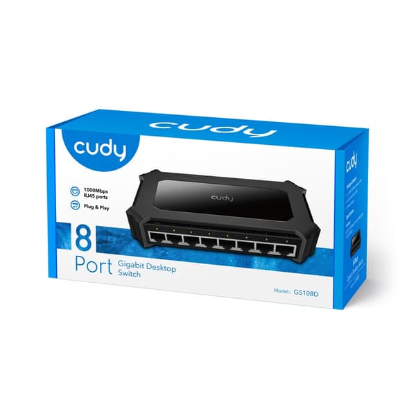 Cudy GS108D nätverksswitch Gigabit Ethernet (10/100/1000) Svart