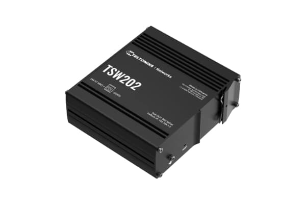 Teltonika TSW202 - Switch - Administrerad - 8 x 10/100/1000 (PoE+) + 2 x SFP - DIN-skenmonterbar - PoE+ (240 W)