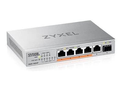 Zyxel XMG-100 Series XMG-105HP - Switch - ustyrt - ikke-styrt - 5 x 100/1000/2.5G (PoE++) + 1 x Gigabit SFP / 10 Gigabit SFP+ - stasjonær, veggmonter