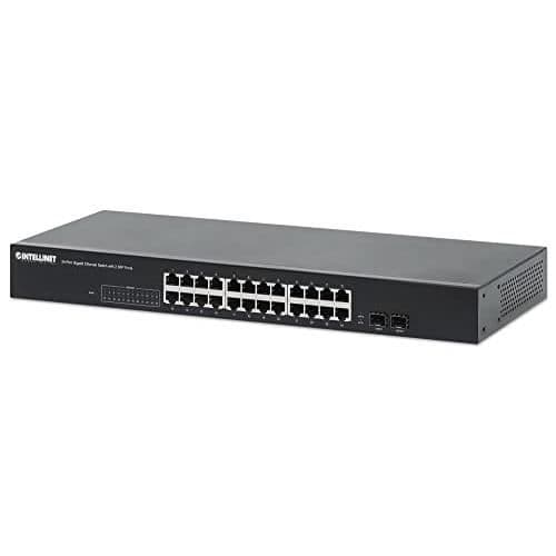 INTELLINET 561877 GIGABIT ETHERNET SWITCH POE+ 24 PORTAR MED 2 S-PORTAR Svart