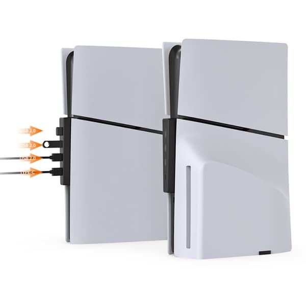 DOBE PS5 Slim -pelikonsolin hubiadapteri USB 2.0 -telakointiasema splitter
