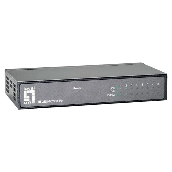 Level One Geu-0822 8 Port Gigabit Ethernet Switch Harmaa musta