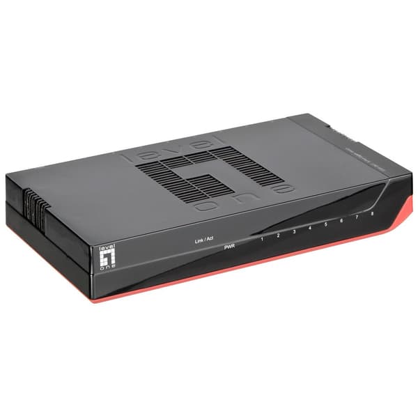 Level One Gsw-0807 8 Port Gigabit Switch Svart Svart, Röd