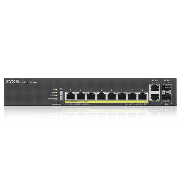 Zyxel Växla Gs2220-10hp 8 Hamnar Svart