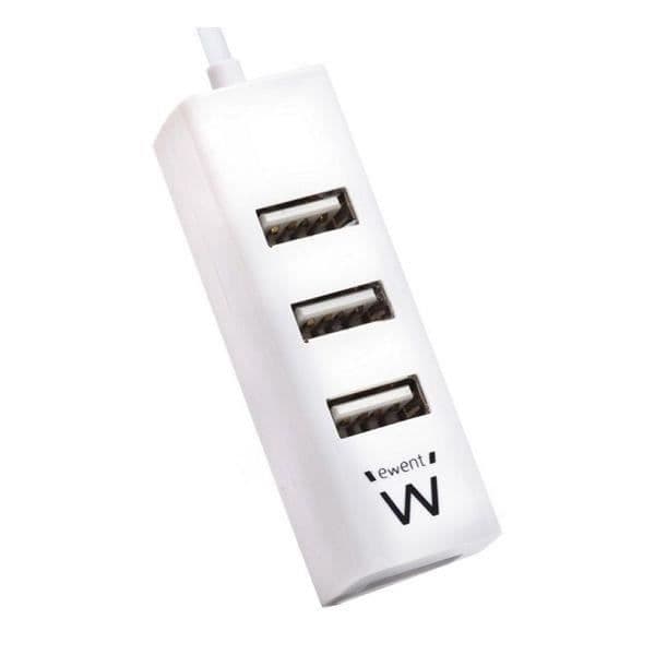 USB-hubb - Ewent - EW1122 - 4 portar - USB 2.0 - Plug and Play - Vit