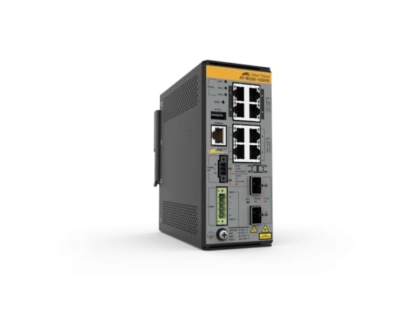 Allied Telesis AT IE220-10GHX - Switch - L2+ - Styrt - 8 x 10/100/1000Base-T + 2 x 1 Gigabit / 10 Gigabit SFP+ (opplink) - DIN-skinnemonterbar, veggm